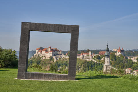 Gemeinde Hochburg-Ach Bezirk Braunau Duttendorf Aussicht Bilderrahmen Burghausen (Dirschl Johann) Österreich BR